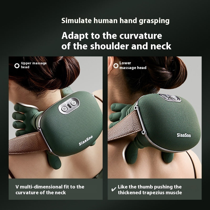 Trådlös 4D Nack- och Axelmassagerare med Värme – För Avslappning & Smärtlindring